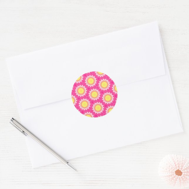 Adesivo cor-de-rosa amarelo de girassol (Envelope)