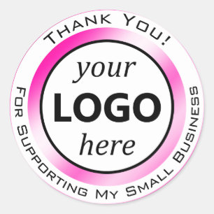 Adesivo Cor-de-rosa brilhante elegante Obrigado Seu Logoti