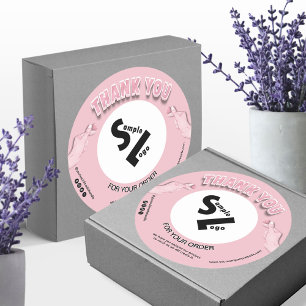 Adesivo Cor-de-rosa claro moderno Obrigado Logotipo comerc
