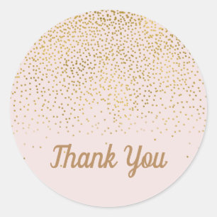 Adesivo Cor de rosa e Dourada Confetti Festa de noivado mo