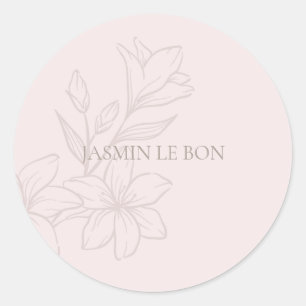 Adesivo Cor-de-rosa   Floral Minimalista Chic