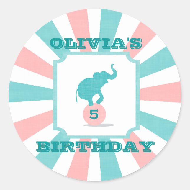 Adesivo Cor de Rosa | Grande Aniversário do Partido do Car (Frente)