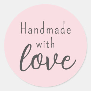 Adesivo Cor-de-rosa-pincel feito à mão com amor