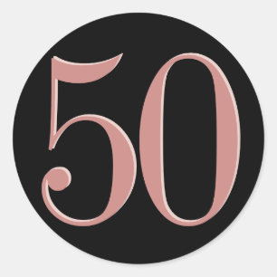 Adesivo Cor-de-rosa-pino 50 a preto   Aniversário