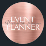 Adesivo Cor-de-rosa - Rosa Gold Foil Event Planner Seal<br><div class="desc">Cor-de-rosa-azul - Envelope do Planejador de Eventos de Folha Ouro Rosa ou selo do encapsulamento de presentes. O nome do contato profissional e a profissão podem ser alterados para serem usados em qualquer tipo de negócio. Entre em contato com o designer para obter itens adicionais correspondentes.</div>