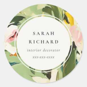 Adesivo Cor de rosa verde pintada cor-de-rosa chic boho