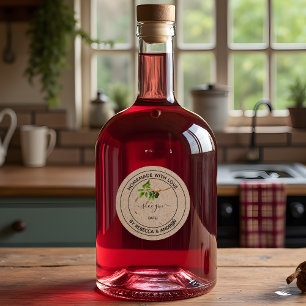 Adesivo Cor de Sloe Gin Kraft com Ilustração Vintage