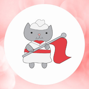 Adesivo Cor do Gato - Guarda Vermelho Branco