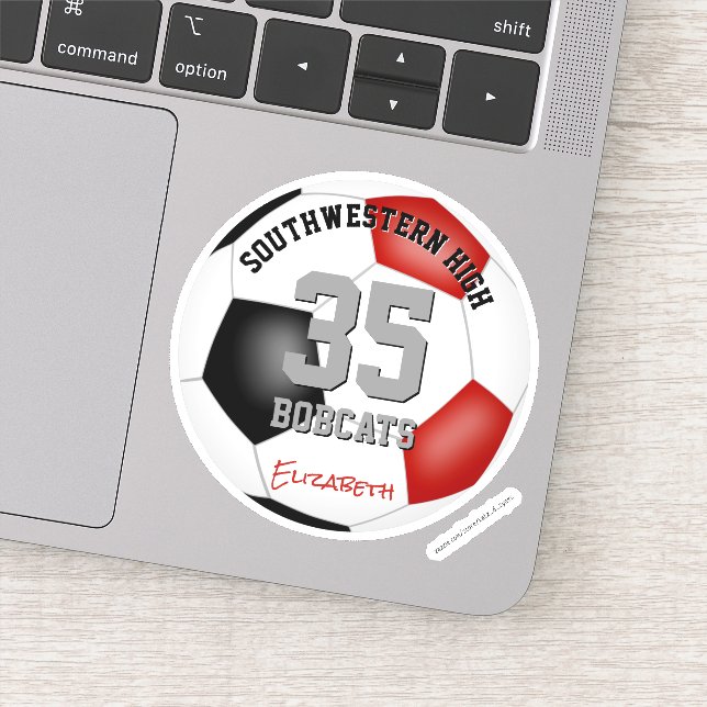 Adesivo Cor do time de futebol preto vermelho personalizad (Detalhe)