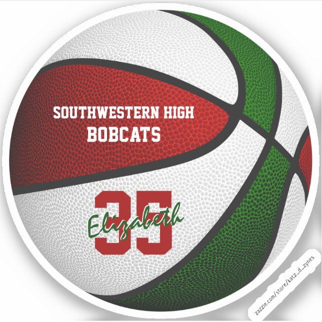 Adesivo Cor do time de meninos verde-vermelhos (Frente)