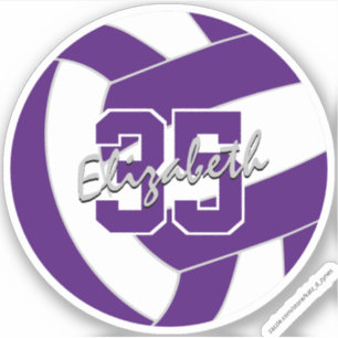Adesivo Cor do time de voleibol branco roxo