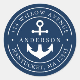 Adesivo Cor Editável Borda Branca Âncora Endereço de Devol