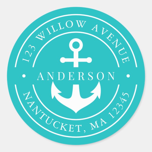 Adesivo Cor Editável Borda Branca Endereço de Remetente Ân (Frente)