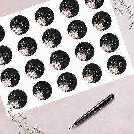 Adesivo Cor Floral Elegante Negra