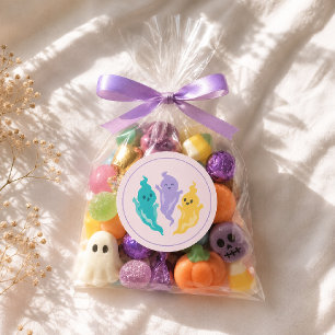 Adesivo Cor Pastel Assustador Fantasma Fofo de Halloween