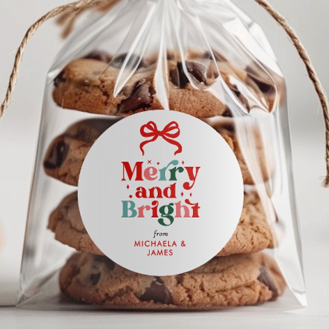 Adesivo Cor Personalizada Alegre e Brilhante Natal/Festas (Criador carregado)