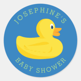 Adesivo Cor Personalizada Azul do Chá de fraldas Pato sofi
