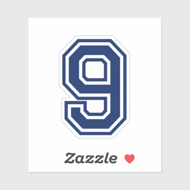 Adesivo Cor personalizada número nove 9 fonte da faculdade (Folha)