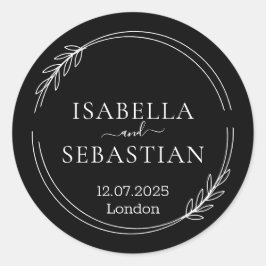 Adesivo Cor Preta Formal de Casamento