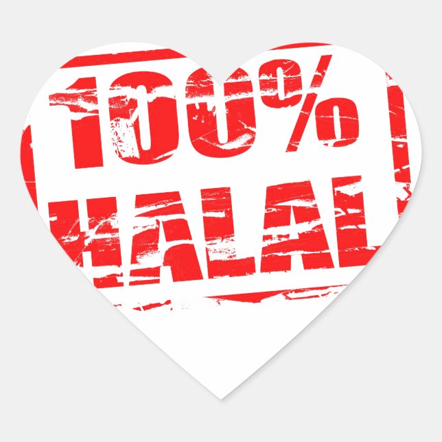 Adesivo Coração 100% halal (Frente)