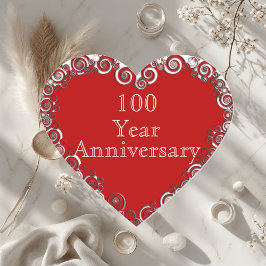 Adesivo Coração 100 Year Anniversary Milestone Romantic Modern