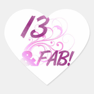 Adesivo Coração 13 e aniversário fabuloso