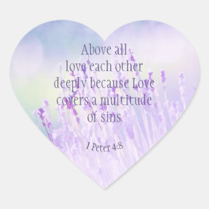 Adesivo Coração 1 Peter 4 :8 Acima de tudo, amor profundamente ins
