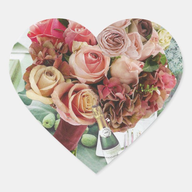 Adesivo Coração 20 Stickers Coral em Misty Green (Frente)