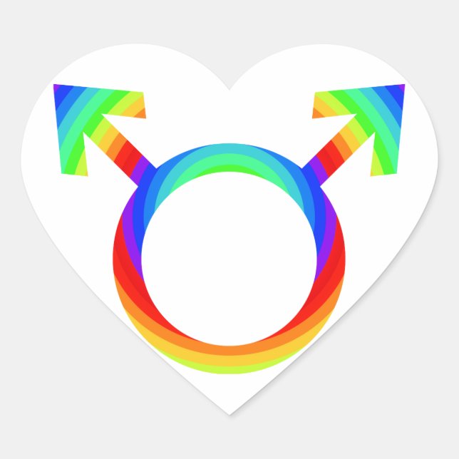 Adesivo Coração 2tornar-se1 Orgulho gay (Frente)