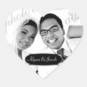 Adesivo Coração 311-Customizable Heart Photo Sticker w/ Name Plate