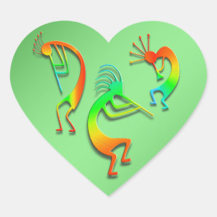 Adesivo Coração 3 Kokopelli #110