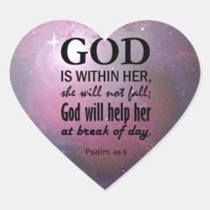 Adesivo Coração 46:5 do salmo