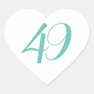 Adesivo Coração 49ª Festa de aniversário, 49ª Era Personalizada