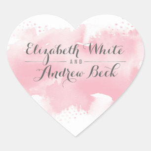 Adesivo Coração A aguarela à moda do SELO do CASAMENTO do CORAÇ