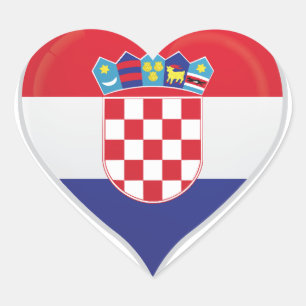 Adesivo Coração A Croácia ama o cartaz do orgulho da bandeira