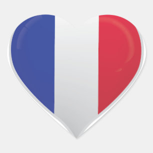 Adesivo Coração A França ama o cartaz do orgulho da bandeira
