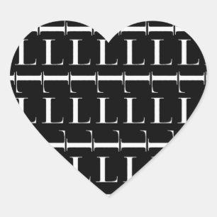 Adesivo Coração A letra inicial L do monograma, escolhe a cor do