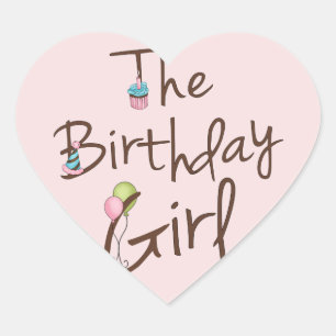 Adesivo Coração A Menina de Aniversário