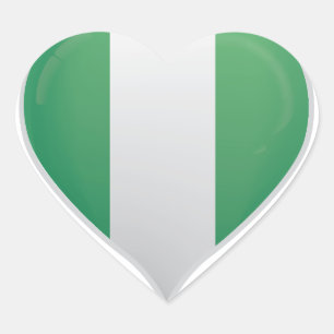Adesivo Coração A Nigéria ama o cartaz do orgulho da bandeira