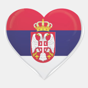 Adesivo Coração A Sérvia ama o cartaz do orgulho da bandeira