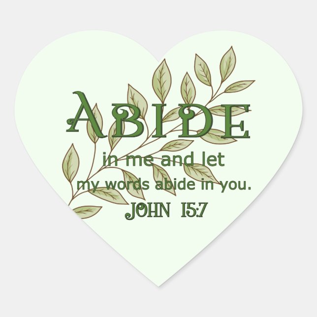 Adesivo Coração Abide In Me Heart Sticker (Frente)