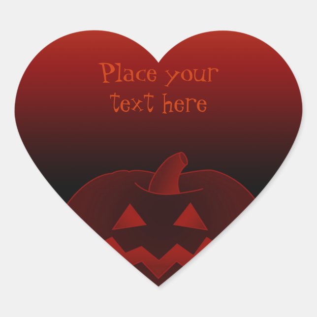 Adesivo Coração Abóbora de Halloween 002 (Frente)