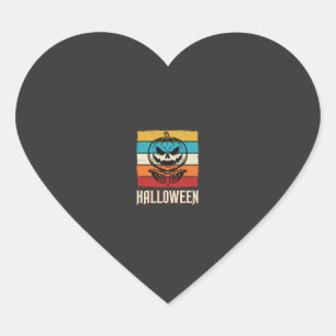 Adesivo Coração Abóbora de Halloween Caveira Retro Vintage