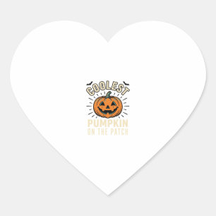 Adesivo Coração Abóbora de Halloween Mais Legal do Lote Vintage_1