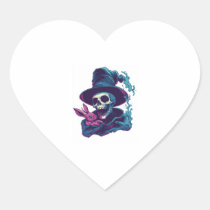 Adesivo Coração Abra-Cadabra Bones - Engraçado Crânio Mágico