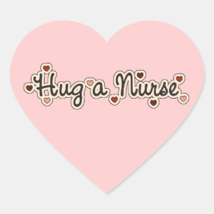 Adesivo Coração Abrace t-shirt e presentes de uma enfermeira