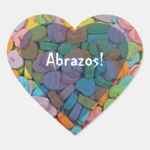 Adesivo Coração Abrazos-Candy Hearts - Diga em espanhol