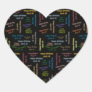 Adesivo Coração Abril, 20 Aniversário