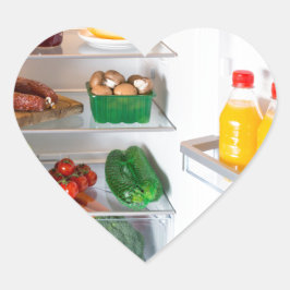 Adesivo Coração Abrir o frigorífico cheio de comida