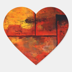 Adesivo Coração Abstrato Art
